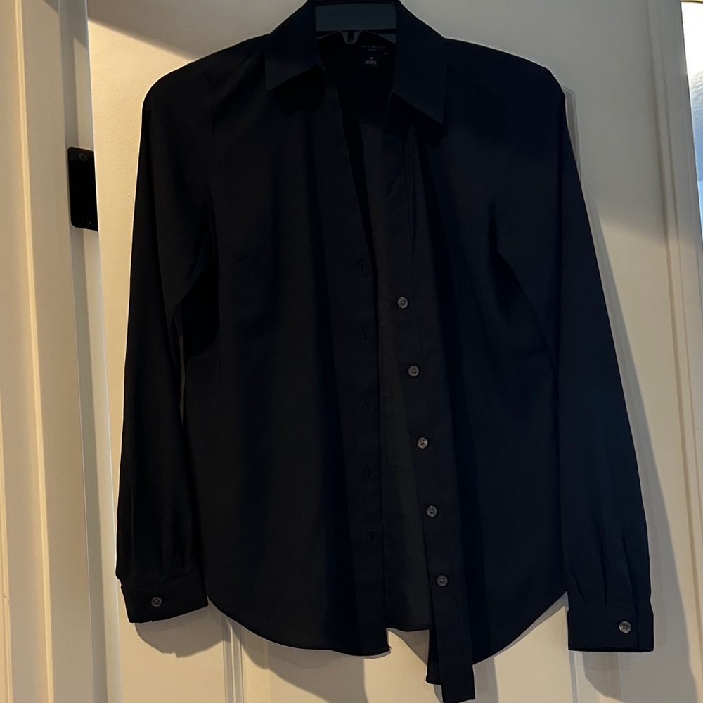 Ann Taylor black Button Down blouse